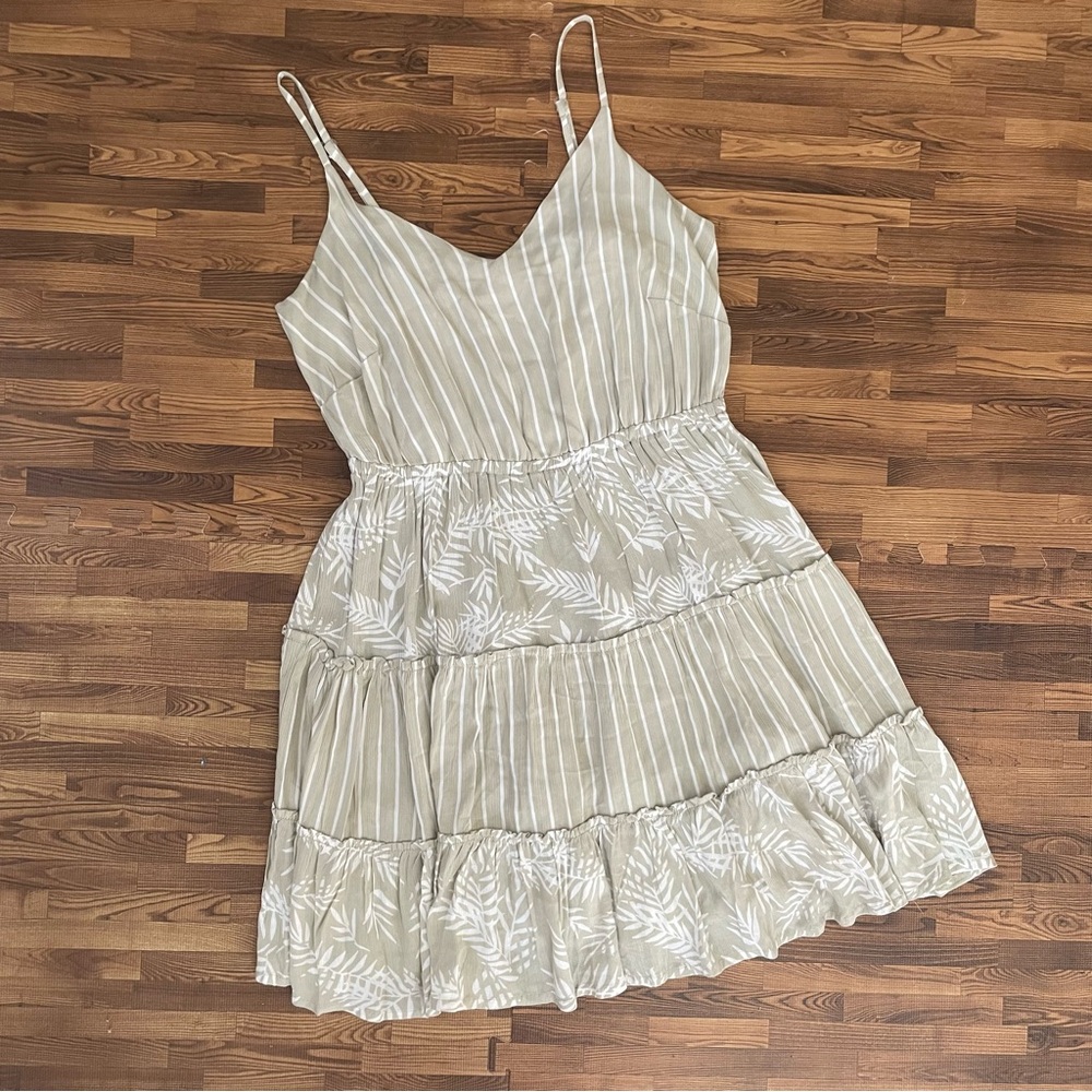 Lascana Tiered Dress Tan Large